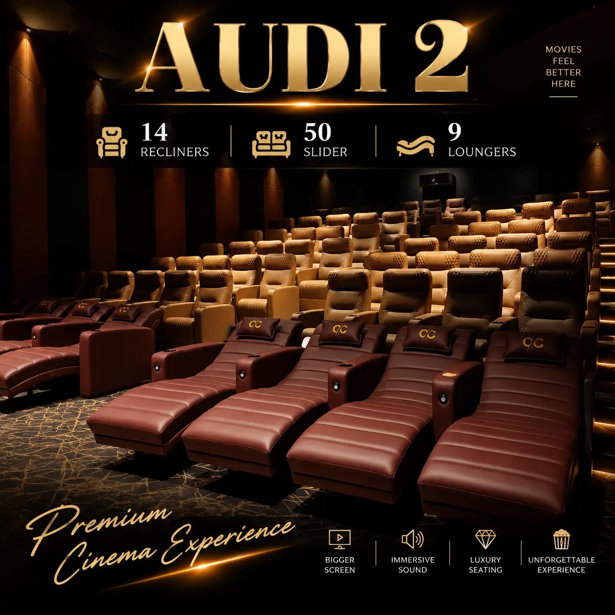 Premium movie hall at Clexa Cinema, Bhuyangdev Cross Road, Ahmedabad